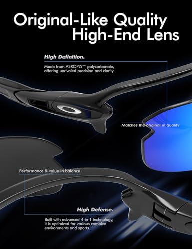 SAUCER Premium Replacement Lenses for Oakley Latch OO9265 | Latch Low Bridge Fit OO9349 Sunglasses High Definition - Glacier Blue Polarized - Image 5