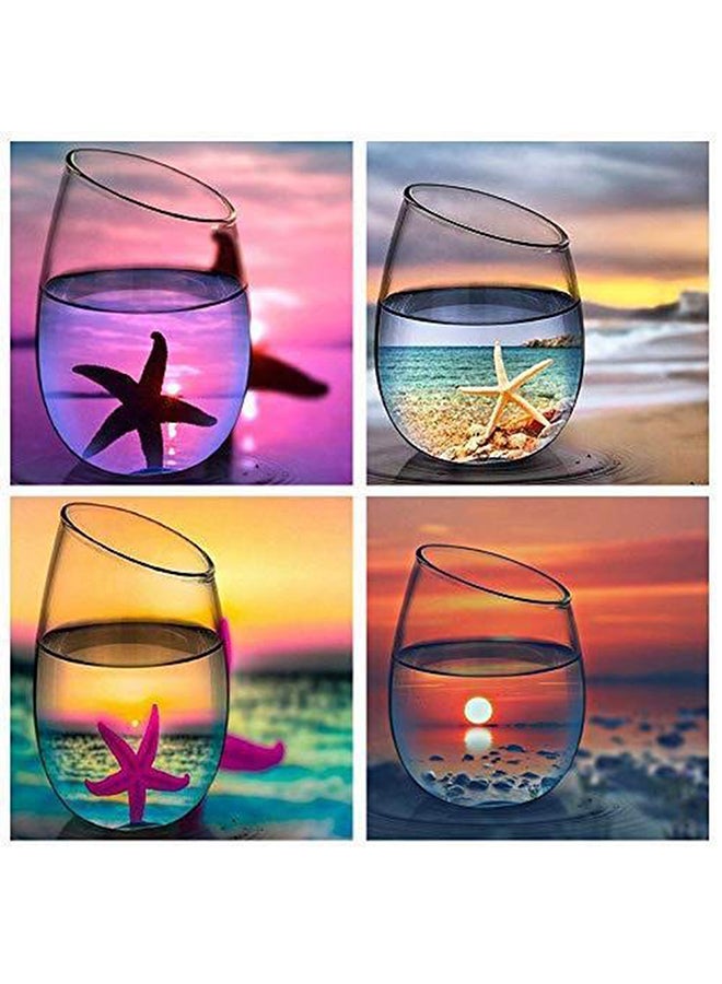 4-Piece DIY 5D Needlework Crystal Diamond Painting Multicolour 30x30cm - Image 1
