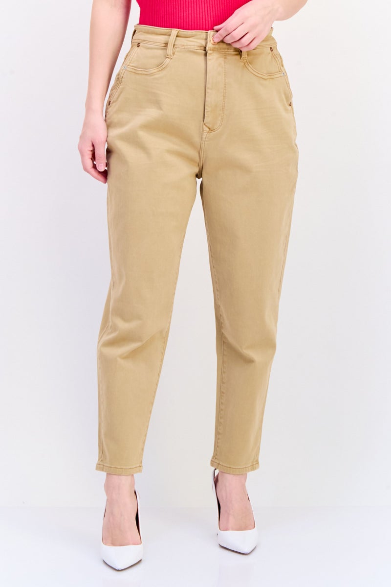 SALSA Women Regular Fit Washed Stretchable Jeans, Beige - Image 1