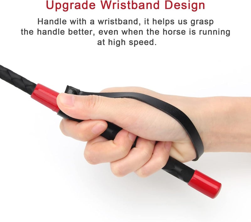 Coolrunner Riding Crop for Horse, 18 Inch Horse Whip with PU Leather Equestrianism Horse Crop Double Slapper Horse Whip Black Crops for Horses - Image 5