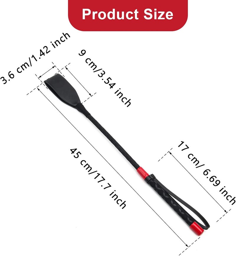 Coolrunner Riding Crop for Horse, 18 Inch Horse Whip with PU Leather Equestrianism Horse Crop Double Slapper Horse Whip Black Crops for Horses - Image 2