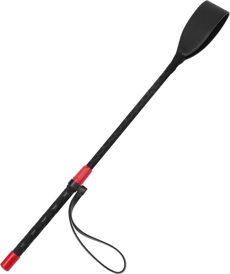 Coolrunner Riding Crop for Horse, 18 Inch Horse Whip with PU Leather Equestrianism Horse Crop Double Slapper Horse Whip Black Crops for Horses - Image 1