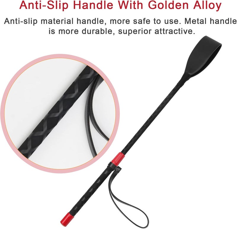 Coolrunner Riding Crop for Horse, 18 Inch Horse Whip with PU Leather Equestrianism Horse Crop Double Slapper Horse Whip Black Crops for Horses - Image 3