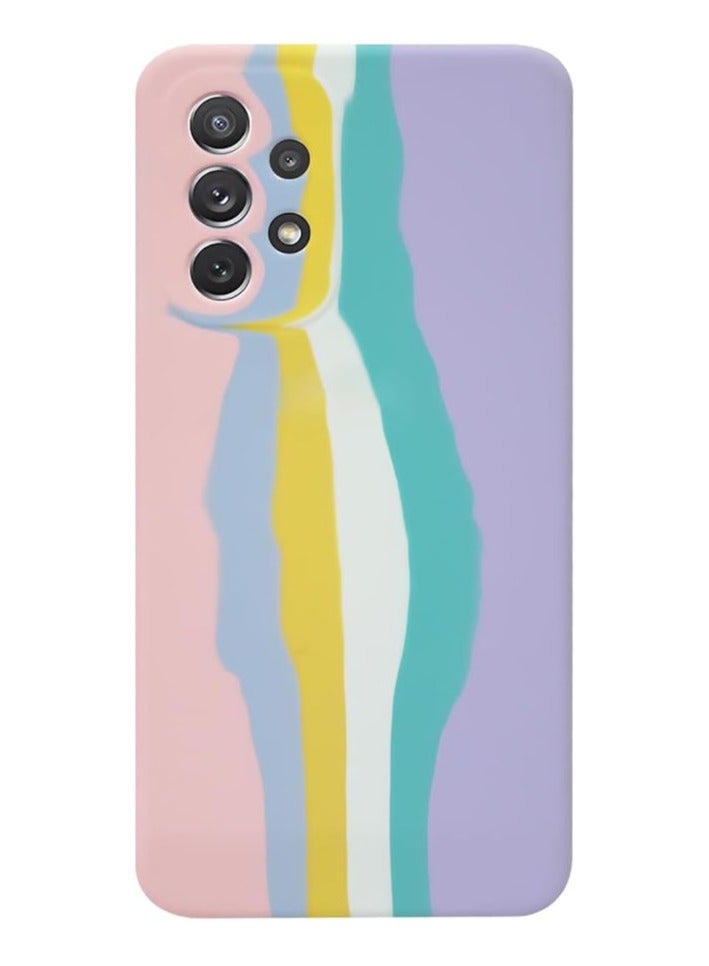 غطاء هاتف سيليكون ملون فاخر لهاتف سامسونج جالاكسي A33/5G (وردي)