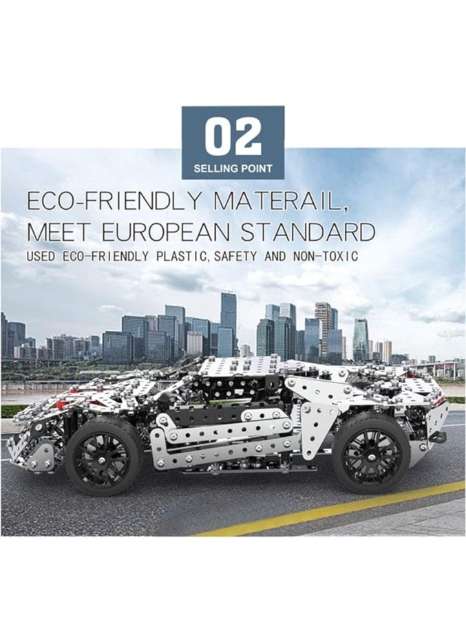 3D Metal Puzzle Sports Car Model for Adults  Kids, 867 DIY Assemblies 3D Metal Model Construction Kit Puzzle Educational Toys, Home Cool Sports Car Decorations - Image 5