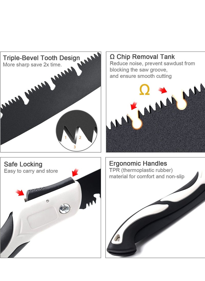 Generic Folding Saw, Heavy Duty 12 Inch Extra Long Blade Hand Saw Hand Pruning Saws with High-Manganese Steel Teethfor Wood Camping, Dry Wood Pruning Saw With Hard Teeth  - Image 2