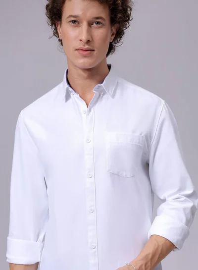 شركة المرآب الهندية Men Slim Fit Solid Full Sleeves Cutaway Collar Casual Shirt