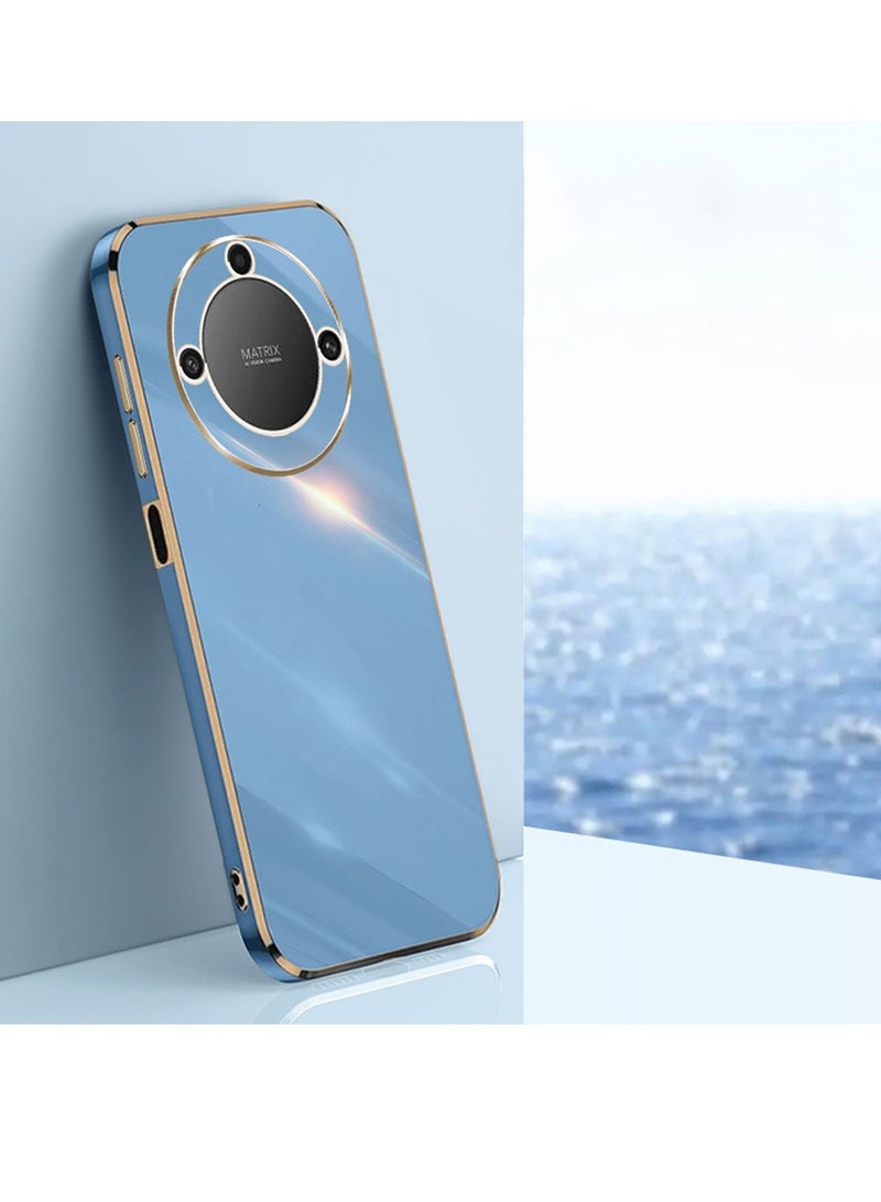 for Honor X9c Smart 5G Case, Plating Soft Back Cover, Raised Full Camera Protection, Slim Thin TPU Mobile Phone Case for Honor X9c Smart 5G, Blue