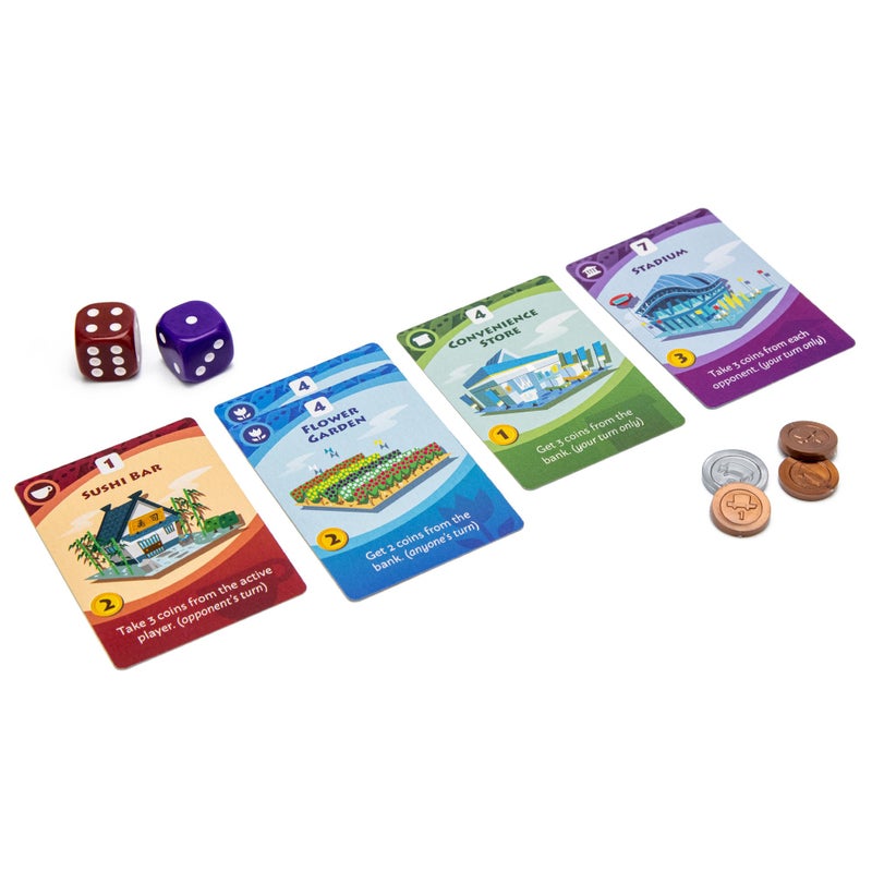 Pandasaurus Games ماشي كورو 2 لعبة لوحية - مغامرات جديدة تنتظرك في مدينتك الغريبة! لعبة استراتيجية سريعة الإيقاع تعتمد على رمي النرد للأطفال والكبار، من عمر 10+، 2-5 لاعبين، مدة اللعب 45 دقيقة، من إنتاج Pandasaurus Games - Image 4