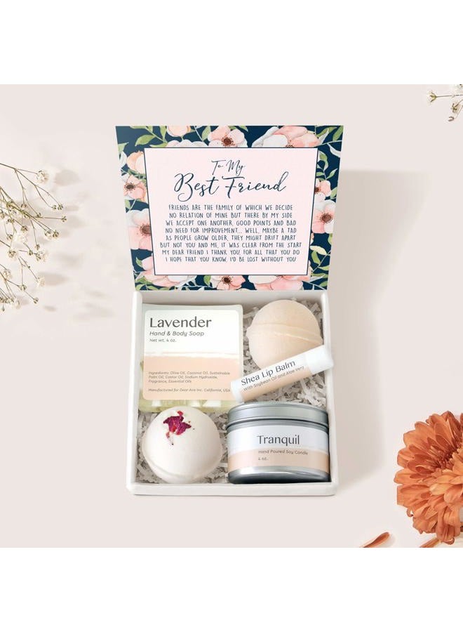 Dear Ava Best Friend Gift Box Set - BFF Gift Spa, Long Distance, Quotes, Friends Forever, Presents, Heartfelt Card & Spa Gift Box for Birthday, Holidays, and More - Image 1