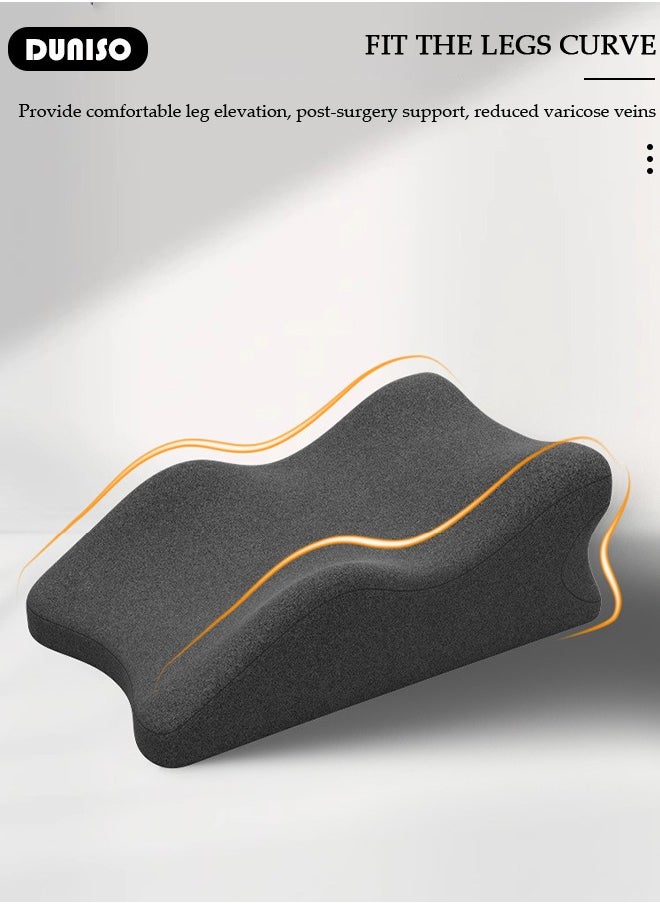 DUNISO - Leg Elevation Pillow with Memory Foam, High-Density Leg Rest Elevating Wedge Pillow Relieves Leg Pain, Hip & Knee Pain, Improves Blood Circulation, Reduces Swelling, Detachable Lumbar Support Pillow for Sleeping Reading - Image 1