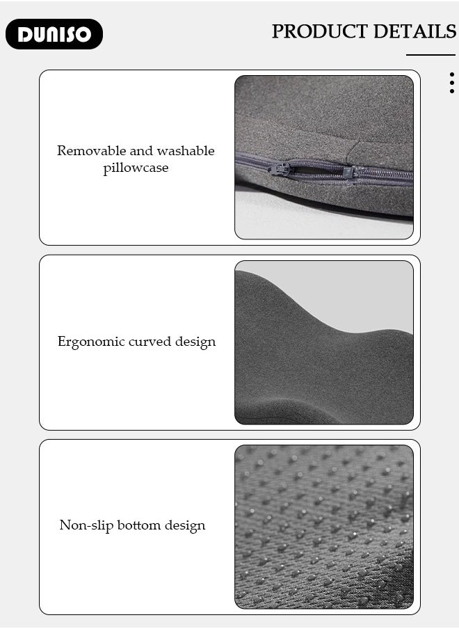 DUNISO - Leg Elevation Pillow with Memory Foam, High-Density Leg Rest Elevating Wedge Pillow Relieves Leg Pain, Hip & Knee Pain, Improves Blood Circulation, Reduces Swelling, Detachable Lumbar Support Pillow for Sleeping Reading - Image 1