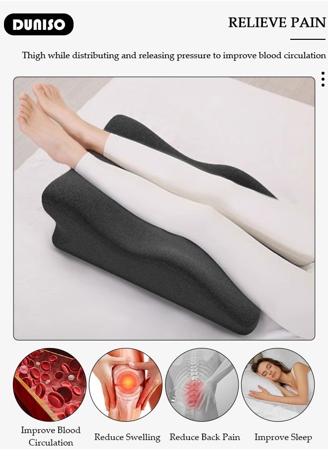 DUNISO - Leg Elevation Pillow with Memory Foam, High-Density Leg Rest Elevating Wedge Pillow Relieves Leg Pain, Hip & Knee Pain, Improves Blood Circulation, Reduces Swelling, Detachable Lumbar Support Pillow for Sleeping Reading - Image 1