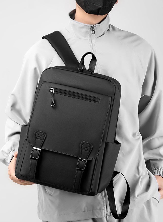 أوبتيا حقيبة ظهر للكمبيوتر المحمول المدرسي، حقيبة سفر للأعمال، حقيبة ظهر مقاومة للسرقة ومصرح بها على متن الطائرات، حقيبة كتف مقاومة للماء للمكتب للرجال مع جيب للكمبيوتر المحمول، أسود - Image 2