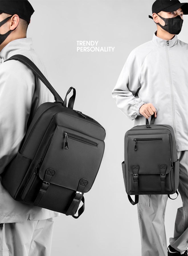 أوبتيا حقيبة ظهر للكمبيوتر المحمول المدرسي، حقيبة سفر للأعمال، حقيبة ظهر مقاومة للسرقة ومصرح بها على متن الطائرات، حقيبة كتف مقاومة للماء للمكتب للرجال مع جيب للكمبيوتر المحمول، أسود - Image 3