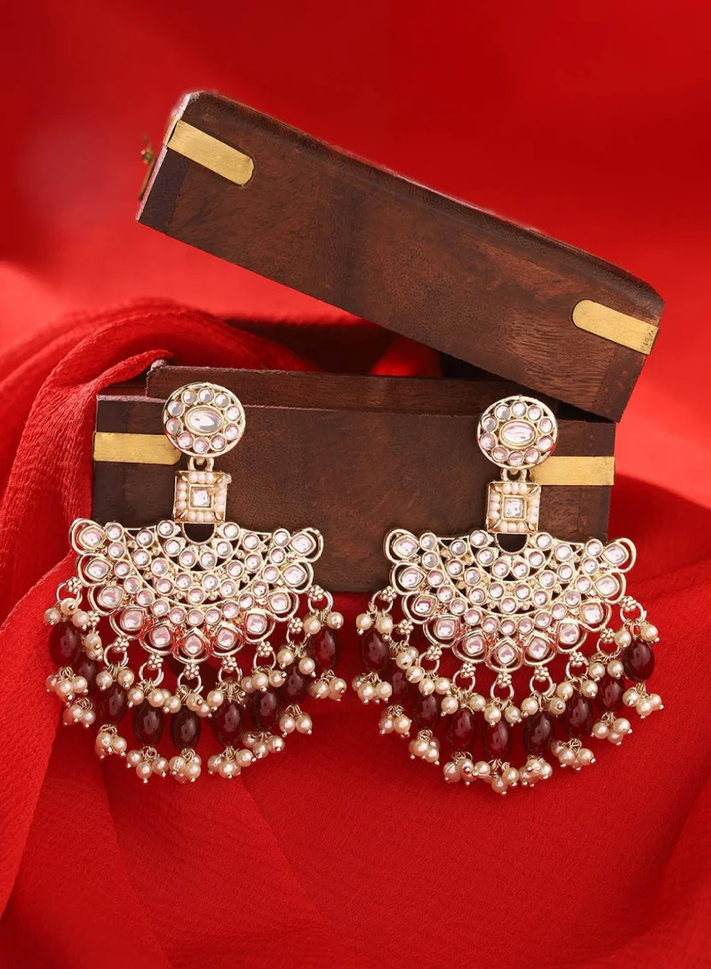 Priyaasi Classic Kundan Chandbalis Earrings