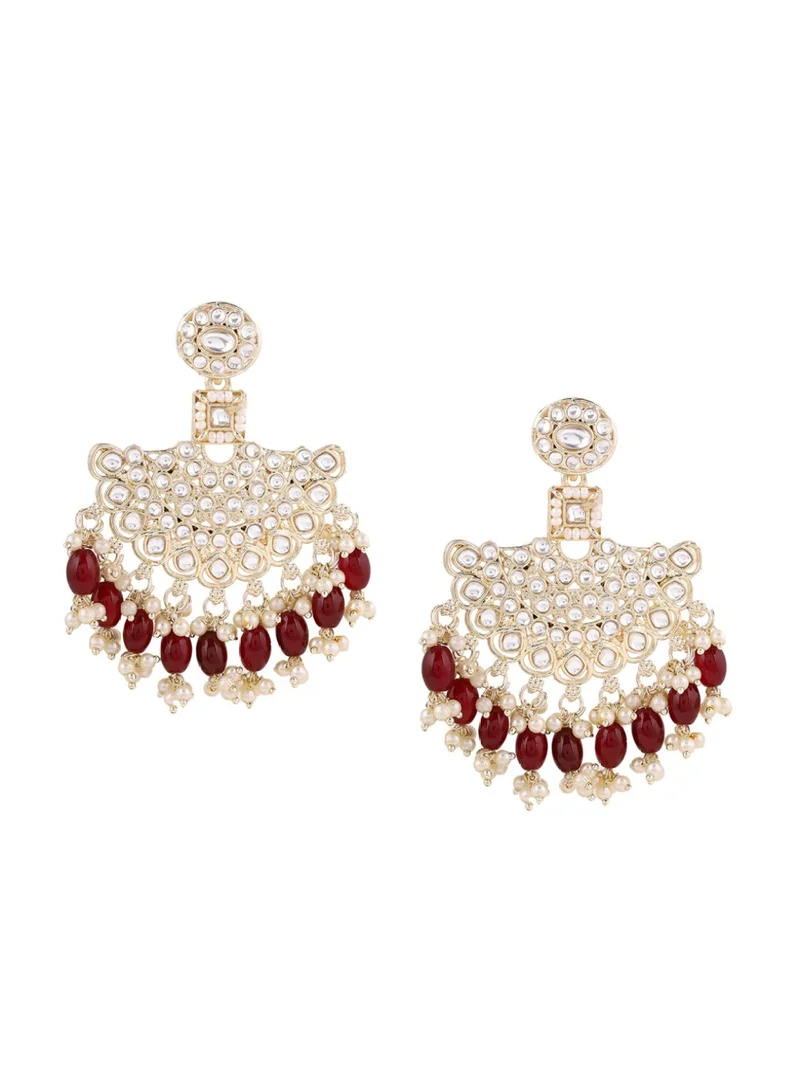 Priyaasi Classic Kundan Chandbalis Earrings
