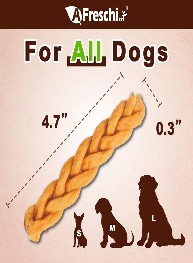 A Freschi srl Turkey Tendons for Dogs, Healthy Dog Treats, Rawhide-Free Puppy Chews, All Natural, Hypoallergenic Dog Treats, USA-Sourced Dog Snack, Dog Biscuit, Braided Sticks, 3.5 oz Pack - Image 2