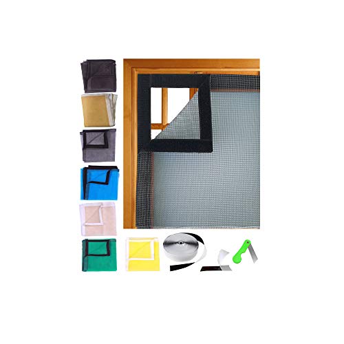 SAI PRASEEDA Mosquito Net for Window with Fiber Glass 5/4feet(150/120cm) 59/47Incheses 1 Year Guarantee Already Stitched with Net(Black Color) 200GSM - Image 1