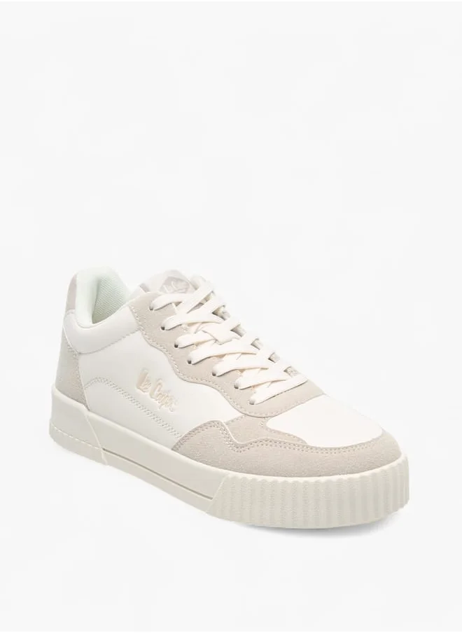 لي كوبر Womens Logo Detail Sneakers With Lace-Up Closure