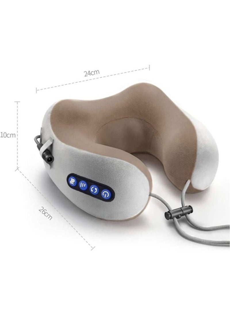 Electric Travel Neck Massage Pillow U Shaped Memory Foam Kneading Vibration Neck Head Support Pillow Relief Cervical Pain For Airplane - Image 2