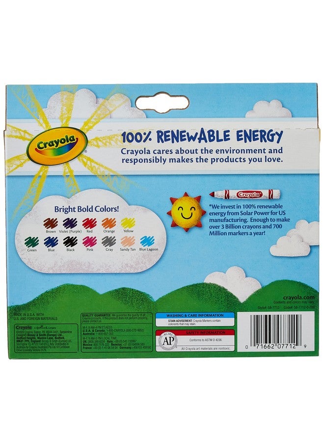 Crayola CRA-58-7712 Classic Non-Washable Marker, Broad-Line, 12 Colors/Set - Image 2