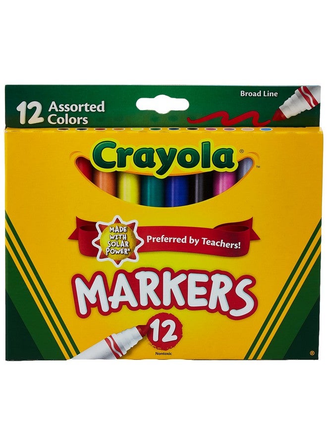 Crayola CRA-58-7712 Classic Non-Washable Marker, Broad-Line, 12 Colors/Set - Image 1