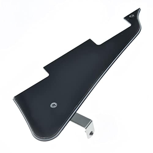 KAISH Black 3 Ply LP Guitar Pickguard with Chrome Stainless Steel Bracket and Steel Mounting Screws for USA Les Paul - Image 1