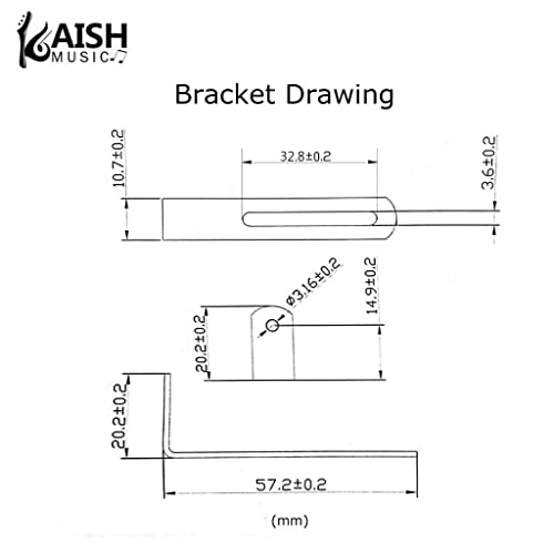 KAISH Black 3 Ply LP Guitar Pickguard with Chrome Stainless Steel Bracket and Steel Mounting Screws for USA Les Paul - Image 3