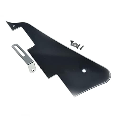 KAISH Black 3 Ply LP Guitar Pickguard with Chrome Stainless Steel Bracket and Steel Mounting Screws for USA Les Paul - Image 5