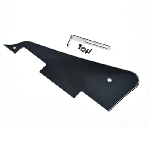 KAISH Black 3 Ply LP Guitar Pickguard with Chrome Stainless Steel Bracket and Steel Mounting Screws for USA Les Paul - Image 4
