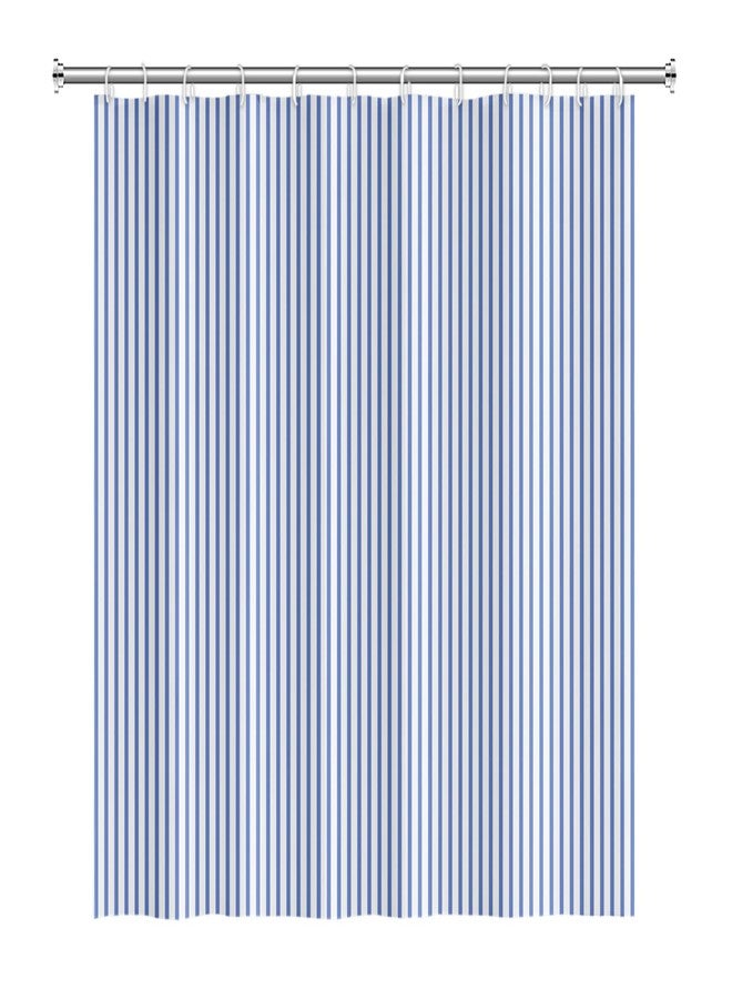 Umpoo Abstract Stripes Fabric Bathroom Shower Curtain - Sky Blue Lines Modern Minimalist with Hooks - Polyester Waterproof Artistic Decor, 72x78 Inch - Image 4