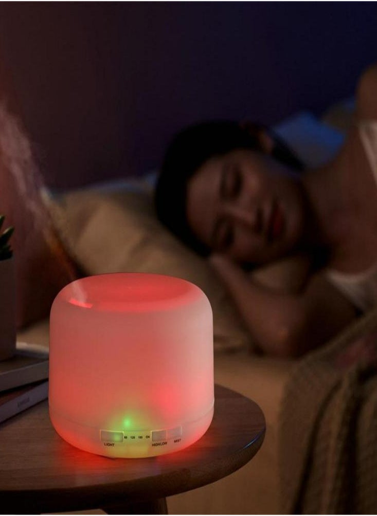 Oasisgalore - Bluetooth Aroma Oil Diffuser Speaker with 7 Switching Colors Light 500ML Water Capacity Portable Aromatherapy Quiet Humidifier Time Function for Relaxing Sleeping Reading - Image 1