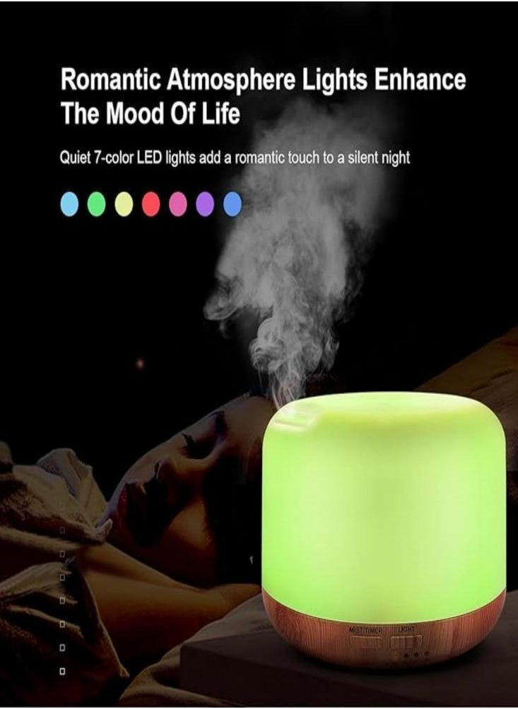 Oasisgalore - Bluetooth Aroma Oil Diffuser Speaker with 7 Switching Colors Light 500ML Water Capacity Portable Aromatherapy Quiet Humidifier Time Function for Relaxing Sleeping Reading - Image 1