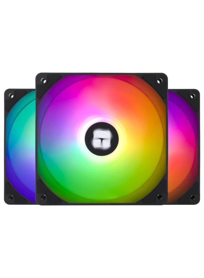 3 قطع مراوح TL-C12C-S للمعالج - مروحة تبريد ARGB للكمبيوتر بحجم 120 مم، 4pin PWM صامتة مع محمل S-FDB بسرعة تصل إلى 1550 دورة في الدقيقة
