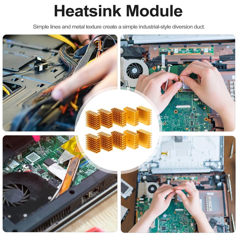 10Pcs Aluminum Heat Sink Cooler for IC Chip CPU GPU Motherboard Efficient Heat Dissipation - Image 4