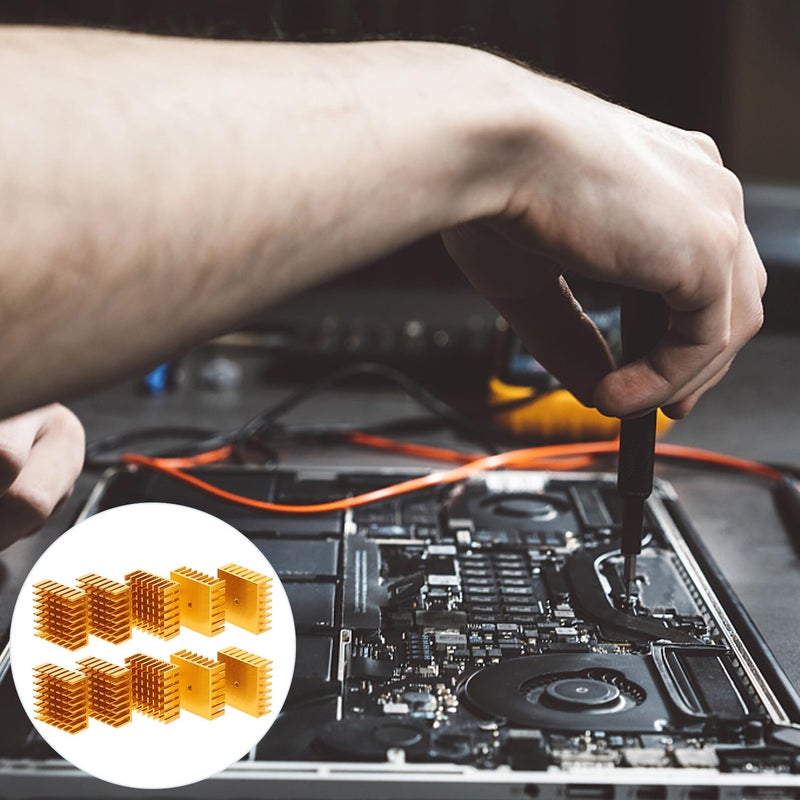 10Pcs Aluminum Heat Sink Cooler for IC Chip CPU GPU Motherboard Efficient Heat Dissipation - Image 3