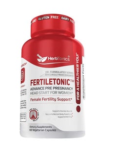 Herbtonics Fertility Supplements for Women to Help Pregnancy & Better Conception + Prenatal Vitamins - Aid Ovulation, Regulate Your Cycle, Balance Hormones with Folate Folic Acid Pills 60 Capsules  - Image 1