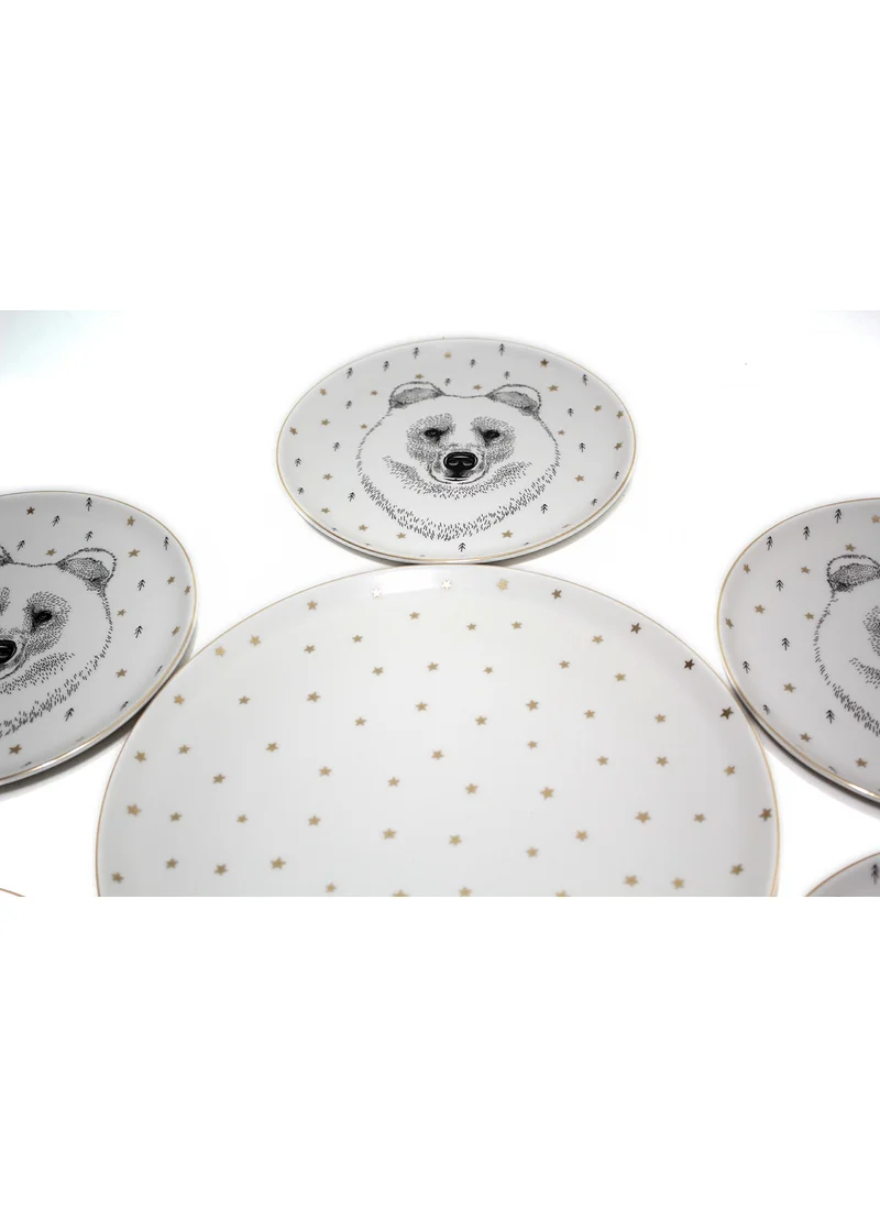 بورلاند Forest Serving Plate and Bear Cake Presentation Set 7 Pieces
