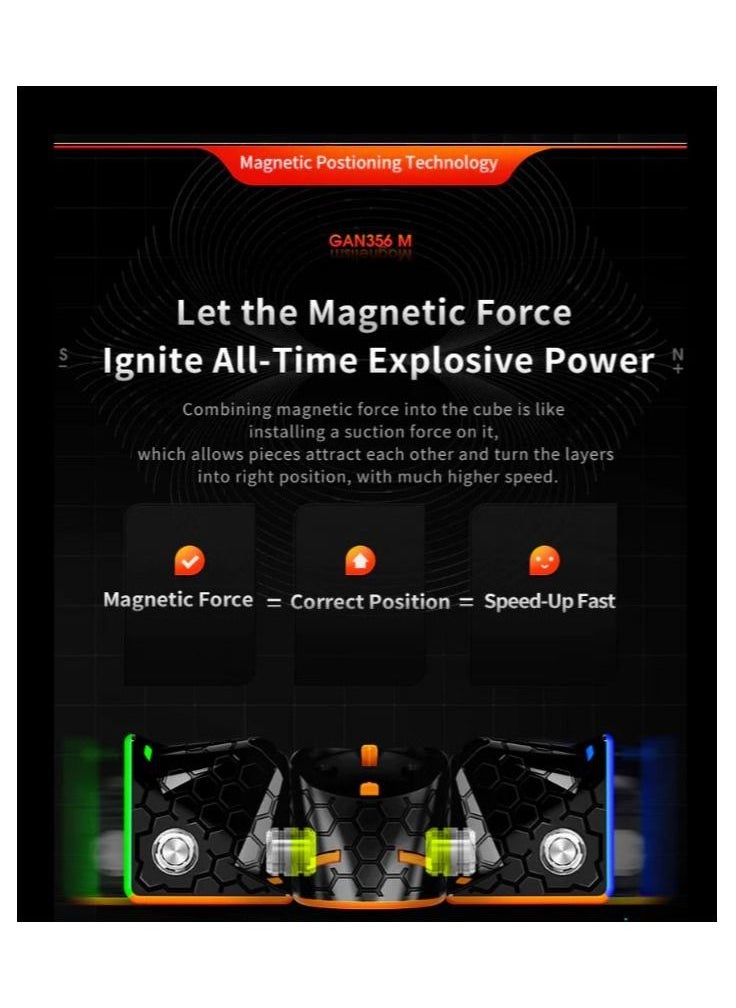 GANCUBE - GAN 356 M Standard Magnetic Speedcube with extra GES - Image 1