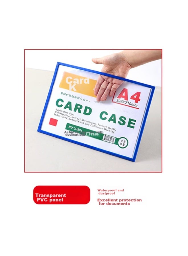 Oumai Card Holder, Magnetic Hard Plastic Sleeve, Warehouse Card File Frame Display, Magnetic File Holder, Document Protector, Magnetic Label, Indicator Sign, A3 Blue, 5 Pieces - Image 2