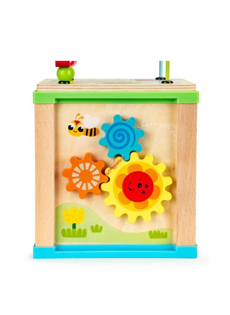 لعبة مكعبات الأنشطة الخشبية للأطفال الصغار | متاهة الخرز التعليمية من مونتيسوري وتصنيف الأشكال للأولاد والبنات من عمر سنة فما فوق - Image 5