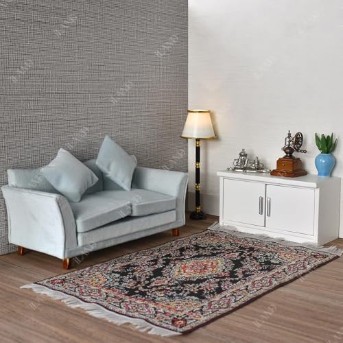 iLAND Miniature Dollhouse Accessories Victorian of Woven Dollhouse Rug 94 x 57 92 x 18 for Dollhouse Furniture on 112 Scale and Dolls 3 12 2pcs Time - Image 5