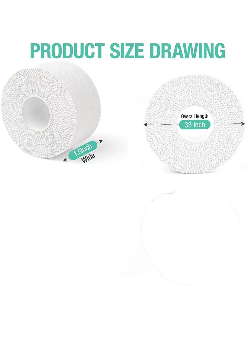 ساكن 3 قطع شريط رياضي ابيض قوي للغاية وسهل التمزق ولا يترك بقايا لاصقة للرياضيين والمدربين الرياضيين وللاسعافات الاولية، مناسب للضرب والتنس والجمباز والملاكمة (أبيض) - Image 2