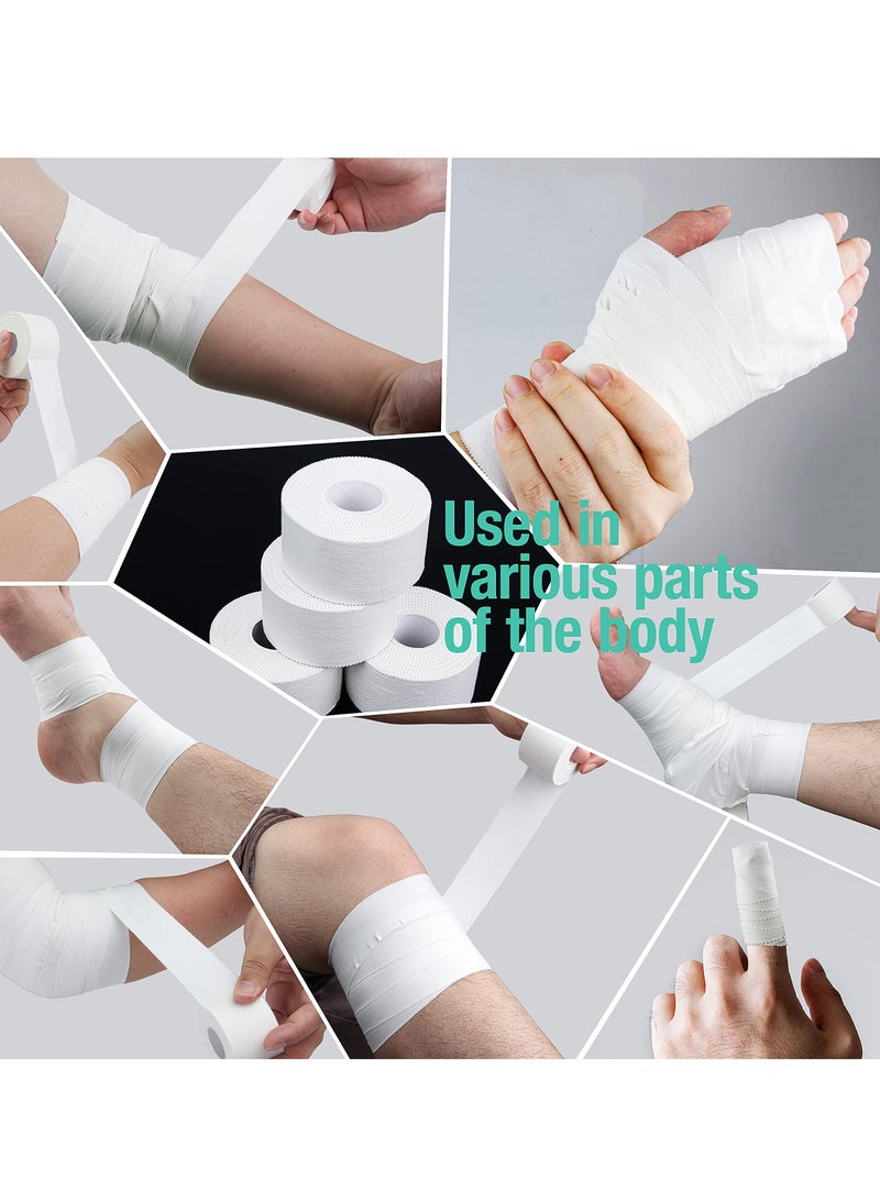 ساكن 3 قطع شريط رياضي ابيض قوي للغاية وسهل التمزق ولا يترك بقايا لاصقة للرياضيين والمدربين الرياضيين وللاسعافات الاولية، مناسب للضرب والتنس والجمباز والملاكمة (أبيض) - Image 4