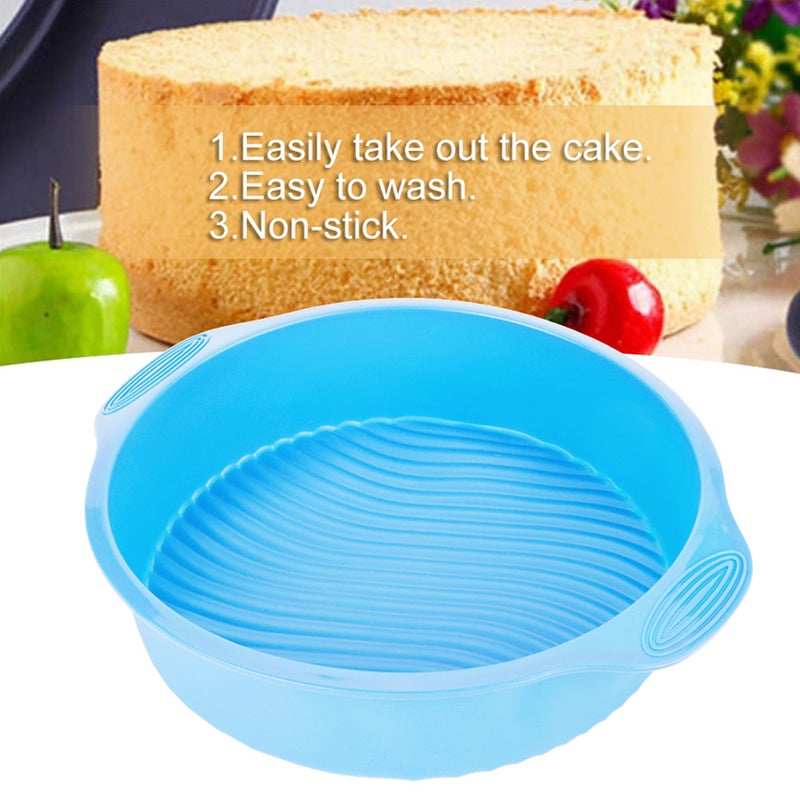 9 Inch Silicone Cake Mold Round Shape Various Baking Pan for Oven (Blue) - Image 3