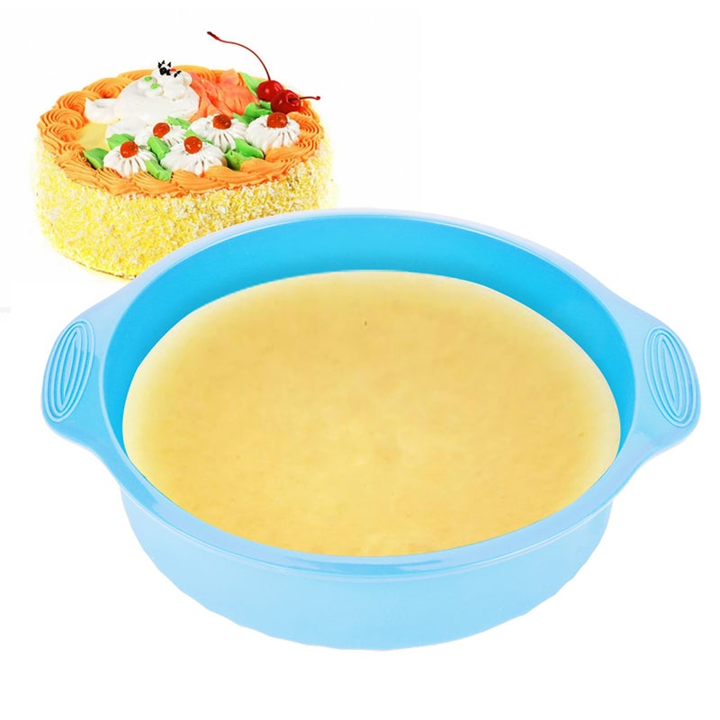 9 Inch Silicone Cake Mold Round Shape Various Baking Pan for Oven (Blue) - Image 2