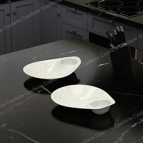 Castleite Multi-Purpose Kitchen Serving Platter: Deluxe Melamine Crockery Set of 2 - Versatile Chip and Dip Tray for Snacks, Starters & Desserts (Italian) - Image 3