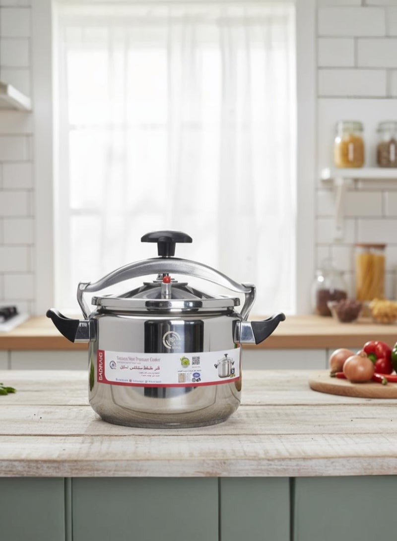 قدر ضغط ستانلس إستيل | قدر ضغط | طباخ عربي | فضي/أسود | المقاسات المتوفرة 4 لتر/ 5 لتر / 6 لتر / 7 لتر / 8 لتر / 9 لتر /10لتر / 11 لتر / 12لتر / 15 لتر