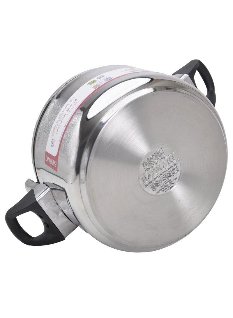 قدر ضغط ستانلس إستيل | قدر ضغط | طباخ عربي | فضي/أسود | المقاسات المتوفرة 4 لتر/ 5 لتر / 6 لتر / 7 لتر / 8 لتر / 9 لتر /10لتر / 11 لتر / 12لتر / 15 لتر